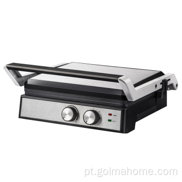 XXL Tamanho Panini Press Grill abre 180 graus com temperatura ajustável e temporizador Café da manhã elétrico Sanduíche Contato Grill